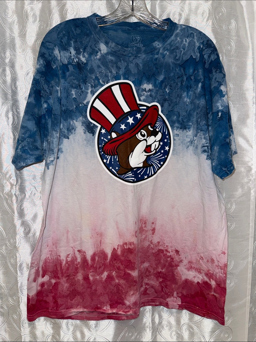 Buc-ee’s Red White & Blue Fourth of July Tie-Dye Tee Adult Size XL 🔥 C2